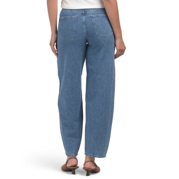 ICHI Medium Blue Wash Barrel Leg Jeans - Picture 2 of 2